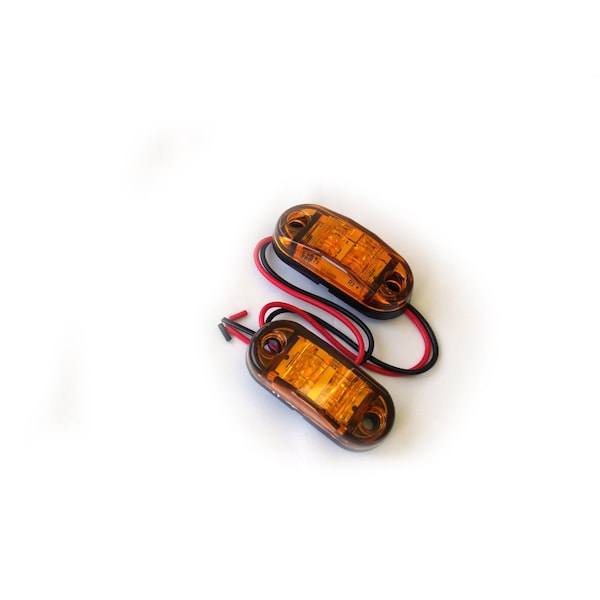 Race Sport 2.5X1In Amber Led Truck Light Marker (W/ 2 Hole Mount) (Pair) Pr RS-O2.5-2HA - main